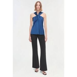 Simkhai Ria Sleeveless Twist Neck Top in Marine L
